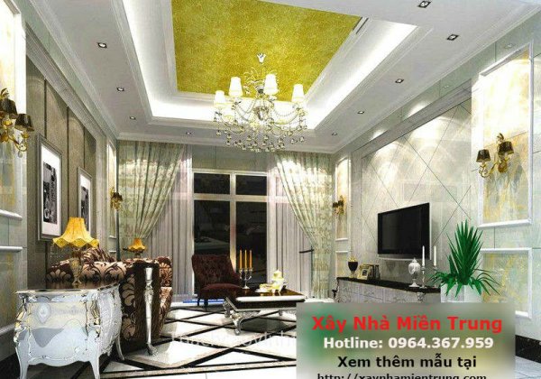 Mẫu Trần Thạch Cao Phòng Khách Nhà Ống Nhà Phố 03