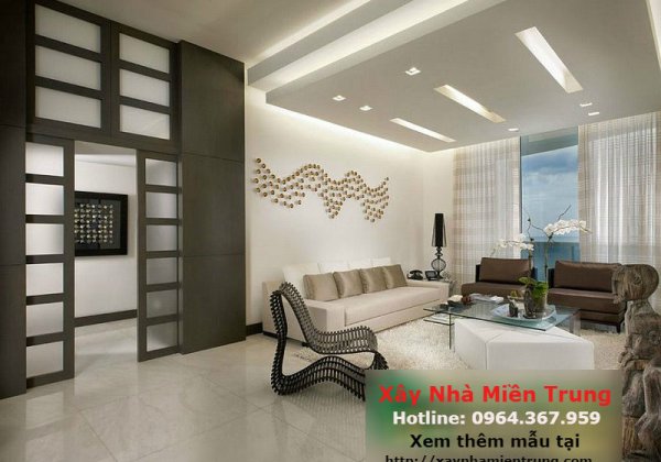 Mẫu Trần Thạch Cao Phòng Khách Nhà Ống Nhà Phố 08