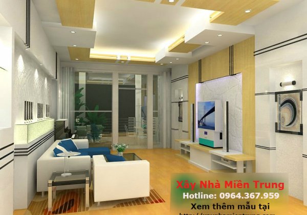 Mẫu Trần Thạch Cao Phòng Khách Nhà Ống Nhà Phố 09