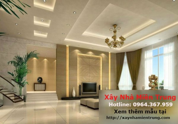 Mẫu Trần Thạch Cao Phòng Khách Nhà Biệt Thự 08