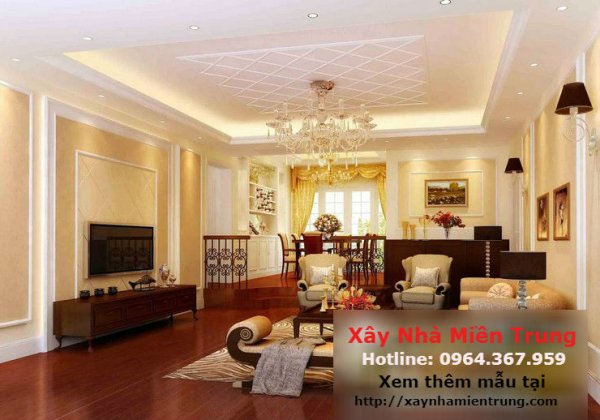 Mẫu Trần Thạch Cao Phòng Khách Nhà Biệt Thự 10